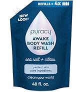 Puracy Awake Body Wash Refill - Perfect Skin, Pure Ingredients - 98.95% Pure Plant Ingredients, M...
