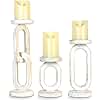 Wood Candle Holders for Pillar Candles Rustic Pillar Candlestick Stands Set of 3