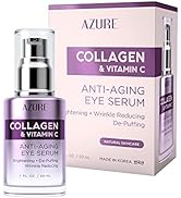 AZURE Collagen & Vitamin C Anti Aging Eye Serum - Toning, De-Puffing & Brightening Serum - Reduce...