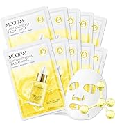 BYOTOUTY 24k Gold Serum Face Masks Skincare Pack of 10, Hydrating Face Masks, Overnight Facial Ma...