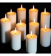 MOSROAD 12 Pcs White Pillar Candls 2.8x4 Inches Unscented Pillar Candles, Dripless Large Candle P...
