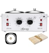 Double Wax Warmer Professional Electric Wax Heater Machine for Hair Removal, Dual Wax Pot Paraffi...