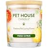 One Fur All Pet House Candle Plant-Based/Soy - Clean Burning Scented, Long Lasting Pet Odor Candle for Home - Fresh Citrus