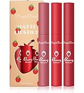 ZHISHUDL 3 Colors Matte Lip Stick Matte Nude Lipstick Set,Long Lasting Waterproof Non-Stick Cup N...