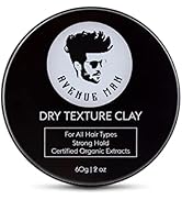 Dry Texture Hair Clay For Men - (2oz) by Avenue Man Hair Products - Hair Wax with Certified Organ...