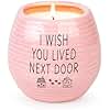 Best Friend Birthday Gifts for Women, Birthday Gifts for Women, BFF, Bestie, Her, Best Friend, 10 Oz Handmade Ceramic Candle Jar, I Wish You Lived Next Door, Lavender Candles, Long Distance Gift