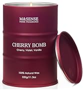 M&SENSE Cherry Bomb Scented Candles, Sweet Candle for Home Scented, Natural Soy Wax Cherry Blosso...