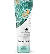 Badger Mineral Daily Sunscreen with Zinc Oxide, Organic Sunscreen Moisturizer with SPF 30, Hydrat...