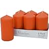 Stonebriar Unscented Pillar Candles – 65 Hour Burn Time, Long-Lasting Wax Candles for Weddings, Holidays, Home Décor & Special Events, Pack of 6, Orange, 3