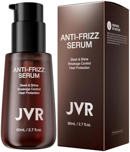 JVR Hydrating Hair Serum for Frizzy and Damaged Hair，Heat Protectant Oil for Frizz Control, Keratin Hair Treatment Essence for Damaged Dry Hair Jojoba Oil, Castor Oil, Anti Frizz Hair Product 2.7 oz