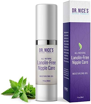Dr. Nice's Moisturizing Gel - Lanolin-Free Nipple Cream for Breastfeeding - Nursing Essentials With Instant Cooling Relief for Sore Nipples - Water-Based Moisturizer Safe for Mom & Baby - (1 Fl. Oz)