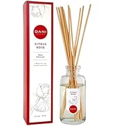 DANI Naturals Reed Diffuser Set - Citrus Rose Scent - Aromatherapy Essential Oils - Alcohol-Free,...