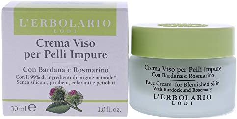 L'Erbolario Face Cream For Blemished Skin - Face Moisturizer for Oily and Combination Skin - Facial Moisturizer with Immediate Matte Effect - 1 oz