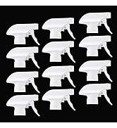 AMORIX 12PCS Trigger Sprayer White Spray Top Heavy Duty Replacement Nozzles for Plastic Bottles w...