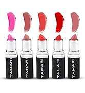 VOTUM Tahari Lipstick Set – 5-Piece Super Lustrous Gift Set, Multi-Finish (Matte, Cream, Pearl), ...