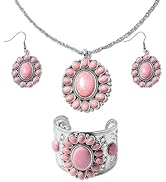 Howlite Jewelry Sets for Women - Turquoise Inspired Western Cowgirl Accessories - Beautiful State...