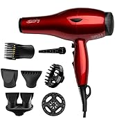 Professional Salon Hair Dryer, Blow Dryer Active Oxygen Negative ions Dryer with Attachments for ...