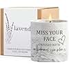I Miss You Gifts - Best Friend Bestie Long Distance Relationship Gifts, Friendship Birthday Going Away Present 6 Oz Friend Lavender Porcelain Miss Your Face Candle