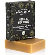 Chagrin Valley Soap & Salve Neem & Tea Tree Organic Soap & Shampoo Bar – Soothe Dry, Itchy, Irrit...