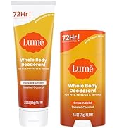 Lume Whole Body Deodorant - Cream Tube and Solid Stick - 72 Hour Odor Control - Aluminum Free, Ba...