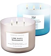 Lime Basil Mandarin and Citrus Patchouli Forest 3 Wick Scented Candles Bundle | Aromatherapy Soy ...