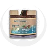 ROOTS AND HERBS Sugar Body Scrub - Crushed Coffee and Tonka Beans -Exfoliating Scrubs for Women -...