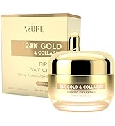 AZURE 24K Gold & Collagen Firming Day Cream - Illuminating & Lifting Moisturizing Cream with Hyal...