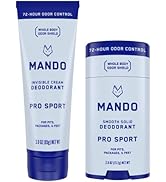 Mando Whole Body Deodorant - Invisible Cream Tube and Solid Stick - 72 Hour Odor Control - Alumin...