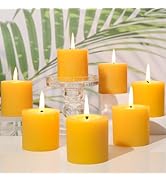 8 Pack Natural Beeswax Pillar Candles,2x2in 100% Pure Beeswax Candles-160 Hours Long Burning,Unsc...