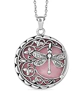 Shop LC Dragonfly Necklace - Dragonfly Jewelry Gifts for Women - Rose Quartz, Black, Aventurine, ...