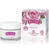Bulgarian Rose Day Face Cream with Natural Rose Oil, Moisturizing and Rejuvenating Skin Care, Ros...