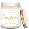 Putart Sandalwood Scented Candles for Home, Natural Soy Wax Aromatherapy Santal Candle Gifts for Women & Men, Handmade Highly Scented & Long Lasting Non Toxic Jar Candle for Stress Relief (9oz
