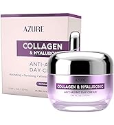 AZURE Collagen & Hyaluronic Acid Anti Aging Day Cream - Renewing, Toning & Hydrating Face Moistur...