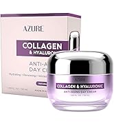 AZURE Collagen & Hyaluronic Acid Anti Aging Day Cream - Renewing, Toning & Hydrating Face Moistur...