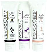 Trio Pack including Nordic Care Foot Care Cream Hand Cream and Body Lotion to treat dry skin and ...