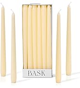 Ivory Taper Candles - Unscented Dripless Long Candles Bulk - Candle Sticks Long Burning 8 Hours -...