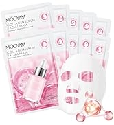 BYOTOUTY Collagen Face Mask Sheet Pack of 10, Face Masks Skincare with Collagen Serum, Overnight ...