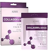 AZURE Collagen & Peptides Lifting Sheet Facial Mask - Restoring, Smoothing & Moisturizing Face Ma...