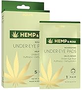 AZURE Hemp & Rose Nourishing Under Eye Pads - Toning, Hydrating & Anti Aging Eye Mask Patches - R...