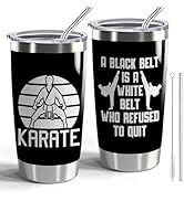 CWEGSJ Karate Gifts A Black Belt is A White Belt Who Refused to Quit Stainless Steel Insulated Tu...