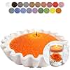 Aufien Candle Sand with Wicks, 21.4 Oz Pearled Candle, DIY Bead Powder Sand Wax Making kit Refillable Non Toxic for Handmade, Wedding and Halloween Christmas Decorations Orange Unscented