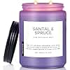 M&SENSE Santal Spruce Christmas Coconut Soy Candles for Home Scented, 19.4oz 110 Hour Slow Burning Large Candle Gift for Stress Relief, Meditation, Relaxing SPA, Best Smelling Christmas Gifts