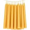 24 Pack Beeswax Taper Candles in Bulk 8 inch Tall - All Natural, 100% Pure Unscented Bee Wax Candle, Dripless, 5 Hours Burnning Time -Yellow