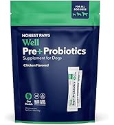 Honest Paws Probiotics for Dogs Made in USA - Dog Probiotic Powder with Prebiotic for Healthy Gut...