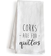 MAINEVENT Corks Are For Quitters 18x24 Inch White Cotton Hand Towel
