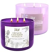 Lavender Vanilla and Sage Lavender Cedarwood 3 Wick Scented Candles Bundle | Aromatherapy Soy Can...