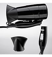 Travel Compact Hair Dryer, 1875W Lightweight Blow Dryer with Detachable Handle, 1 Nozzle for Fast...