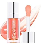 KIMIEYE Hydrating Lip Oil for Women, Glossy Lip Color, Transparent Lip Gloss for Nourishing Lip a...