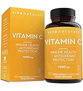 Viva Naturals Vitamin C 1000mg - Non-GMO Vitamin C Supplements with Citrus Bioflavonoids & Rose H...