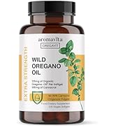 AROMAVITA Oregavit Wild Greek Oregano Oil Capsules |86-90% Carvacrol - 125mg Oregano Oil per Soft...